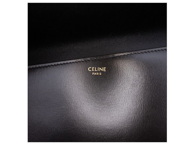 Céline Clutch Celine in pelle nera con logo asimmetrico Nero - vista 5