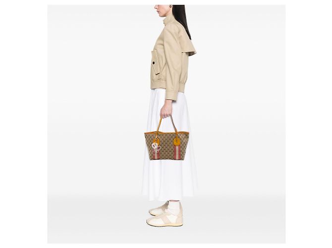 Gucci Beige GG Canvas Web Jolie Tote - Ansicht 6