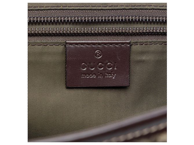 Borsa Messenger Gucci Beige Large GG Supreme Interlocking G - vista 5