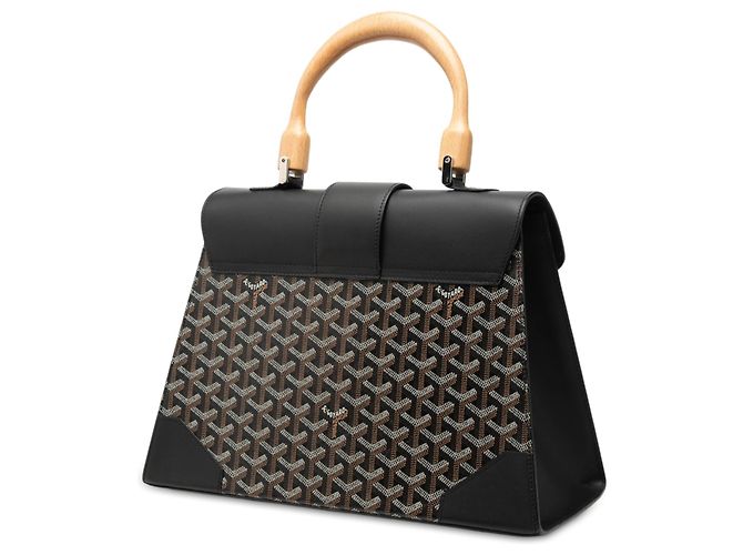 Goyard Black Goyardine Saigon Structured MM Nero - vista 2