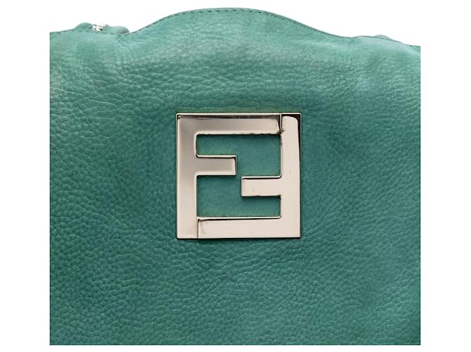 Fendi Green Medium FF Nubuck Chains Tote Grün - Ansicht 5