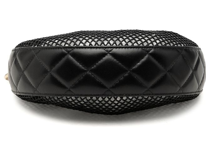 Hobo Chanel Black CC Mesh e Lambskin Lucido Trapuntato con Catena Nero - vista 3