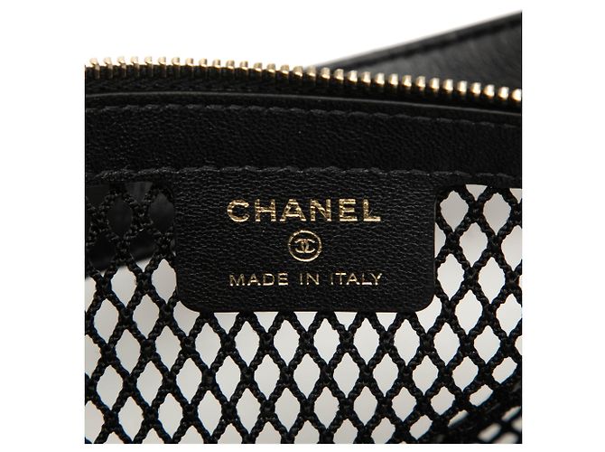 Hobo Chanel Black CC Mesh e Lambskin Lucido Trapuntato con Catena Nero - vista 5