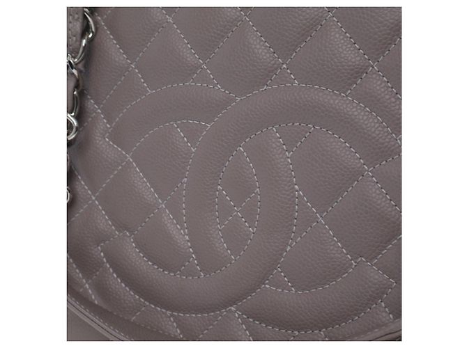 Chanel Grand Shopping Tote in Grau Caviar Braun - Ansicht 10