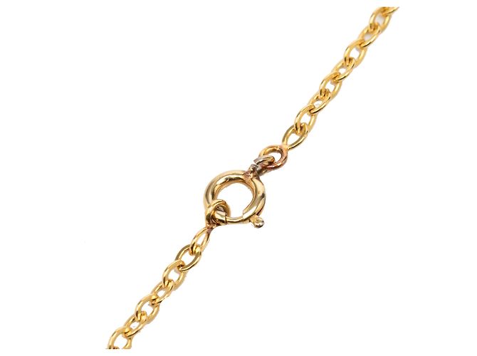 Collana con pendente Chanel Gold CC placcato oro D'oro - vista 3