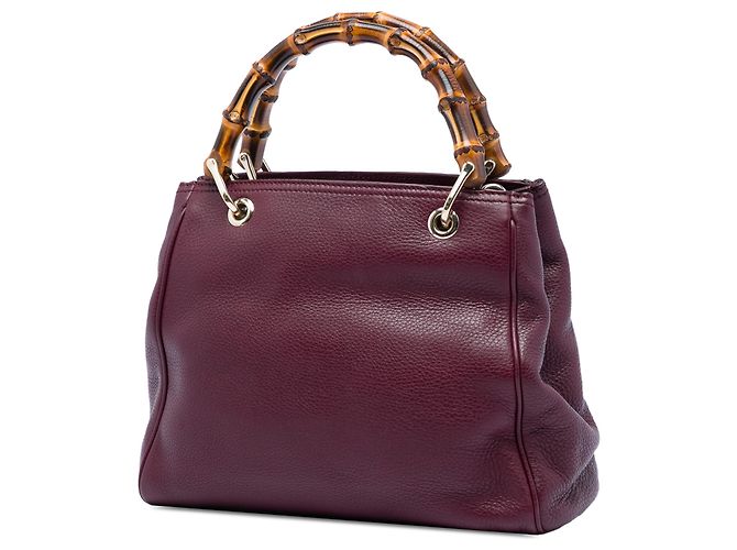 Borsa Gucci Purple Small Calfskin Bamboo Shopper Porpora - vista 2