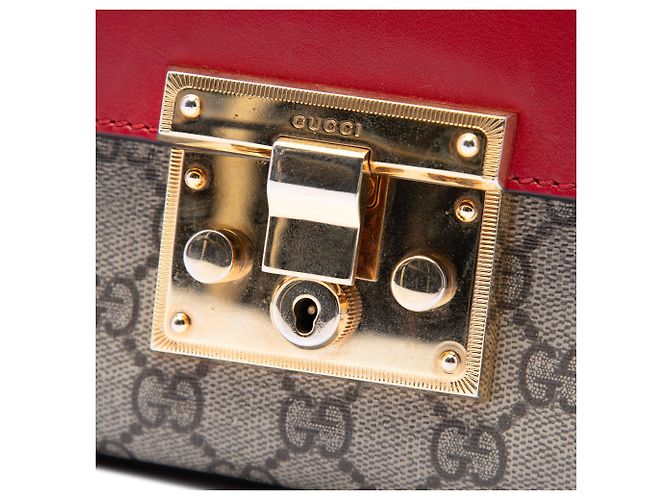 Gucci Beige Small GG Supreme Padlock Crossbody - vista 5