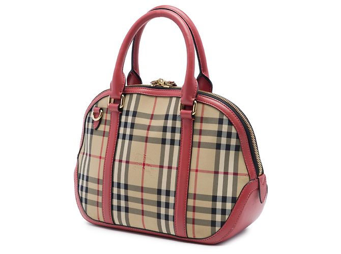 Bolsa bowling Orchard em nylon Burberry Beige Small Haymarket Check Bege - vista 2