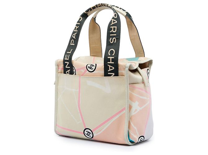 Borsa Chanel Beige Canvas Eiffel Tower - vista 2