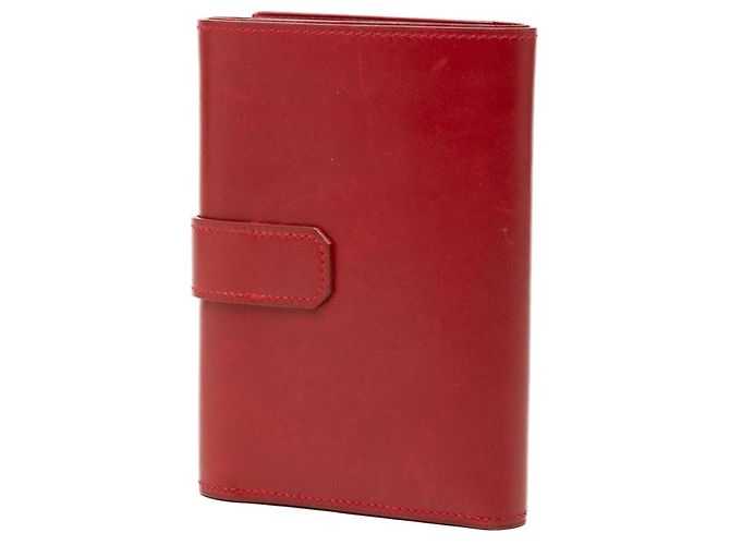 Carteira compacta Hermès em couro Box Calf vermelho - vista 2