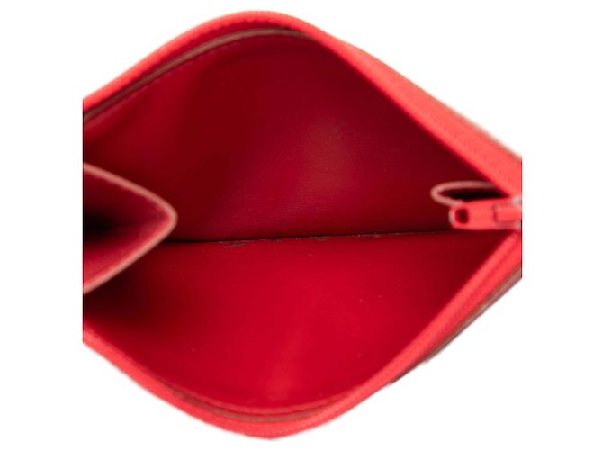 Carteira compacta Hermès em couro Box Calf vermelho - vista 4