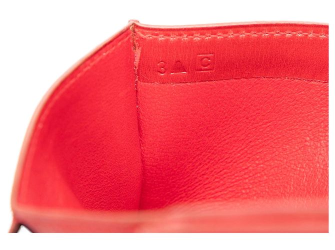 Carteira compacta Hermès em couro Box Calf vermelho - vista 6