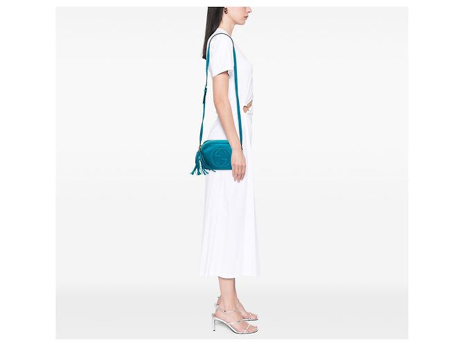 Gucci Blue Nubuck Soho Disco Crossbody - vista 6
