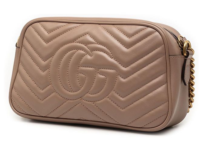 Gucci Marrone Piccola GG Marmont Matelassé in Pelle a tracolla Carne - vista 2