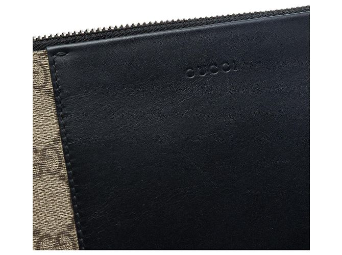 Pochette con zip da polso Gucci Beige GG Supreme - vista 5