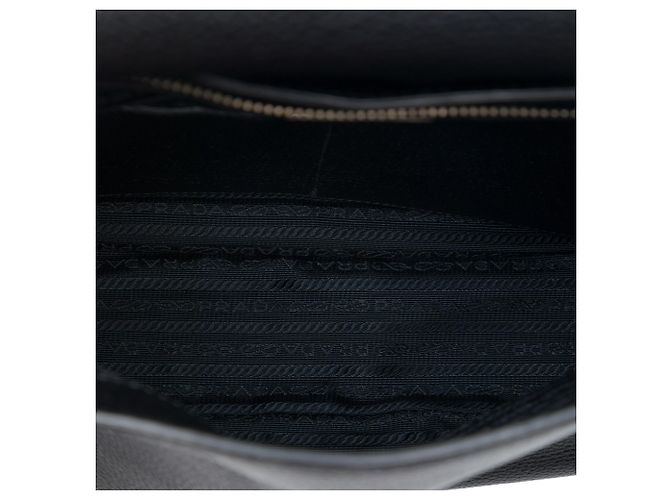 Prada Black Vitello Phenix Flap Crossbody Nero - vista 4