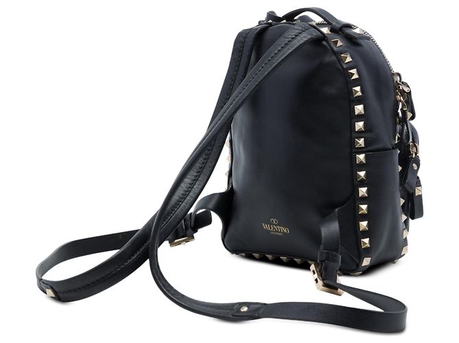 Mochila Mini de Cuero Rockstud Negra Valentino Negro - vista 2