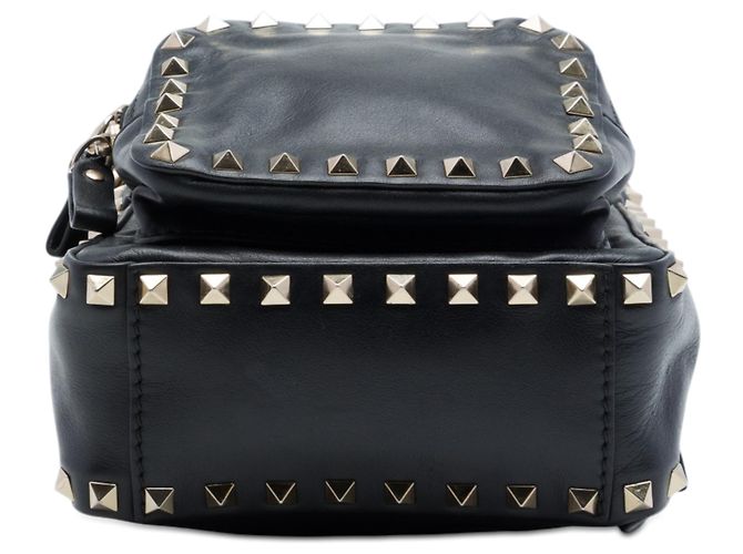 Mochila Mini de Cuero Rockstud Negra Valentino Negro - vista 3