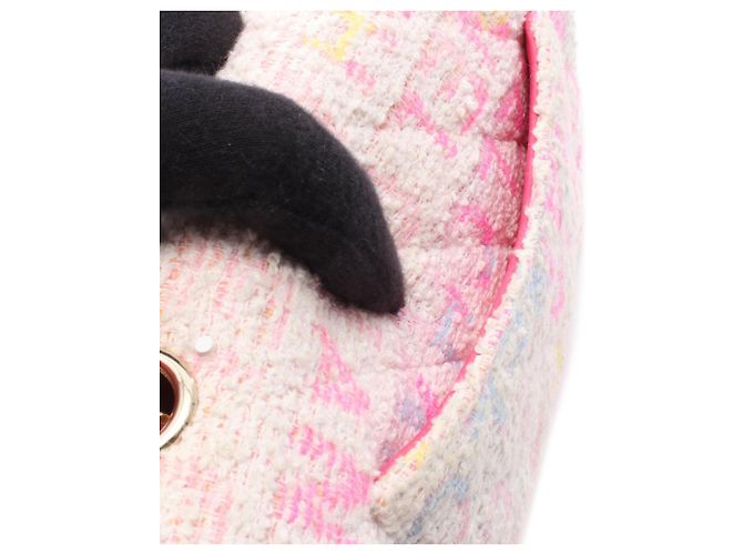 Chanel Mini Rectangular de Tweed Blanco de Solapa Única Crudo - vista 8