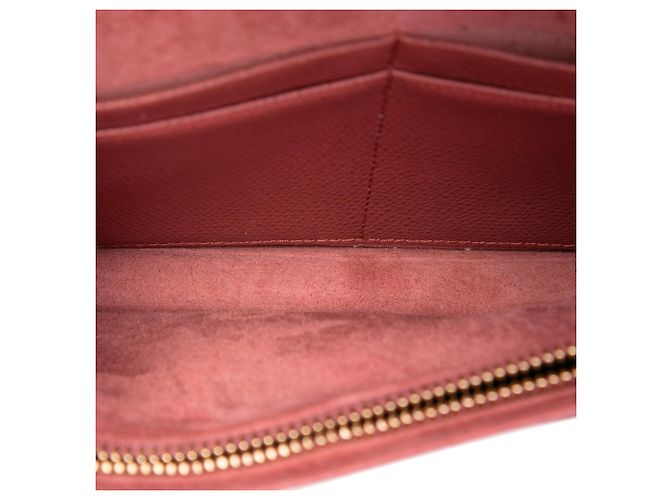 Portafoglio Diorama con catena in pelle di vitello granulata rossa Dior Rosso - vista 4