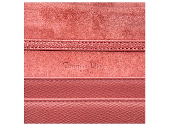 Portafoglio Diorama con catena in pelle di vitello granulata rossa Dior Rosso - vista 5