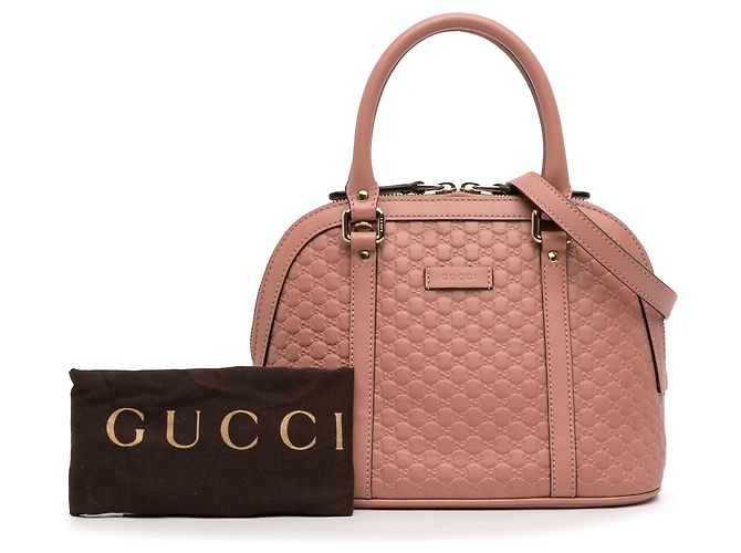 Borsa Gucci Pink Mini Microguccissima Dome Satchel Rosa - vista 7