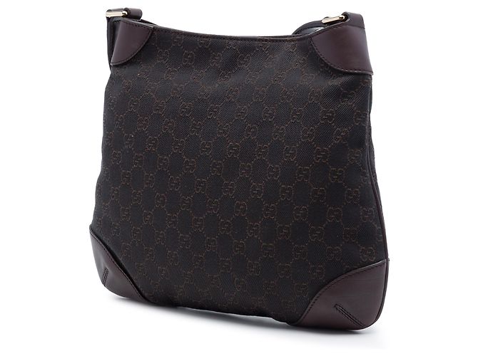 Sac à bandoulière Gucci en denim GG marron Marron foncé - vue 2