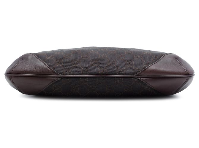 Sac à bandoulière Gucci en denim GG marron Marron foncé - vue 3