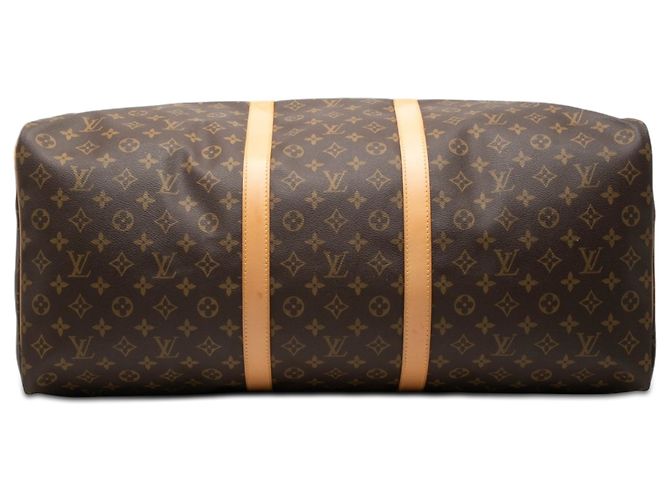 Louis Vuitton Marrone Monogram Keepall 60 - vista 3
