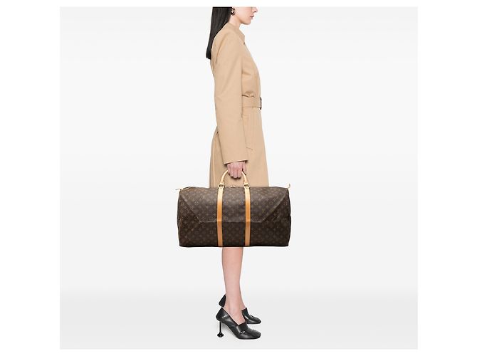 Louis Vuitton Marrone Monogram Keepall 60 - vista 6