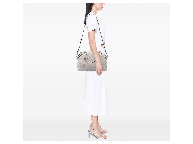 Borsa Gucci White Large Microguccissima Nice Dome Satchel Bianco - vista 6