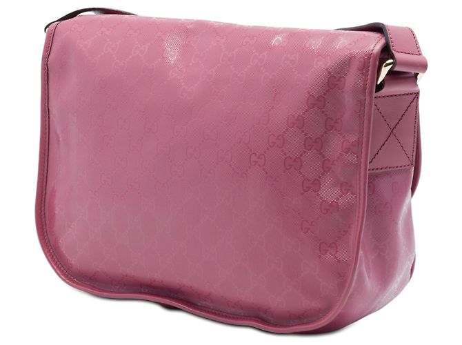 Borsa a tracolla Gucci rosa con stampa GG - vista 2