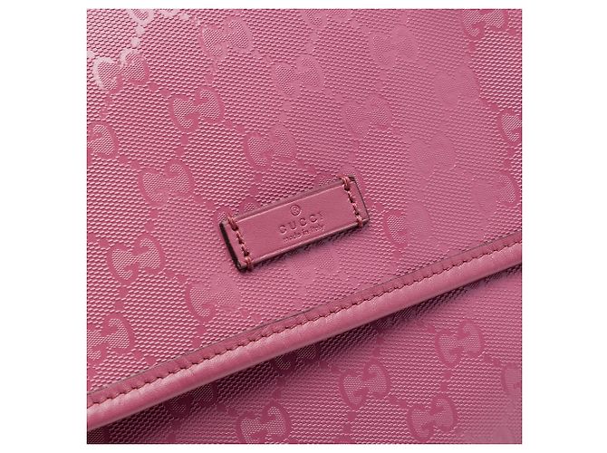 Borsa a tracolla Gucci rosa con stampa GG - vista 5
