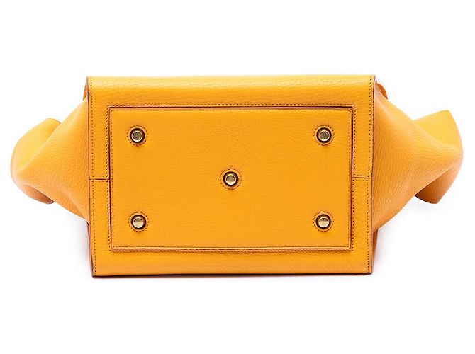 Céline Tote Celine em couro de bezerro de grão médio amarelo com nó Mostarda - vista 3
