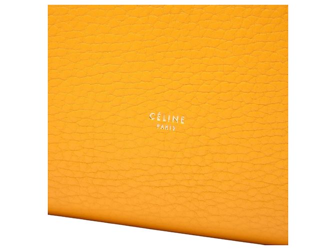 Céline Tote Celine em couro de bezerro de grão médio amarelo com nó Mostarda - vista 5