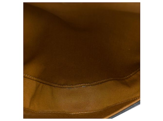 Céline Borsa a tracolla Celine Triomphe in tela rivestita marrone con logo triangle Marrone scuro - vista 4