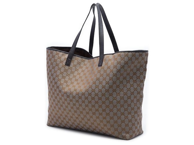 Gucci Tote aus grauem GG Canvas Braun - Ansicht 2
