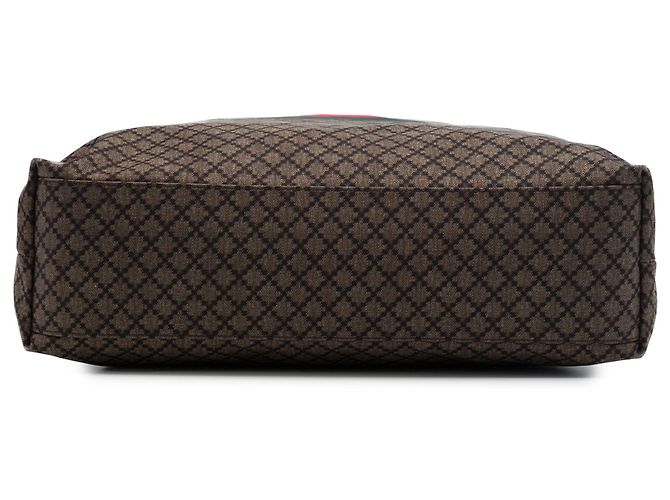 Tote en nylon web avec détails diamants marron Gucci Marron foncé - vue 3