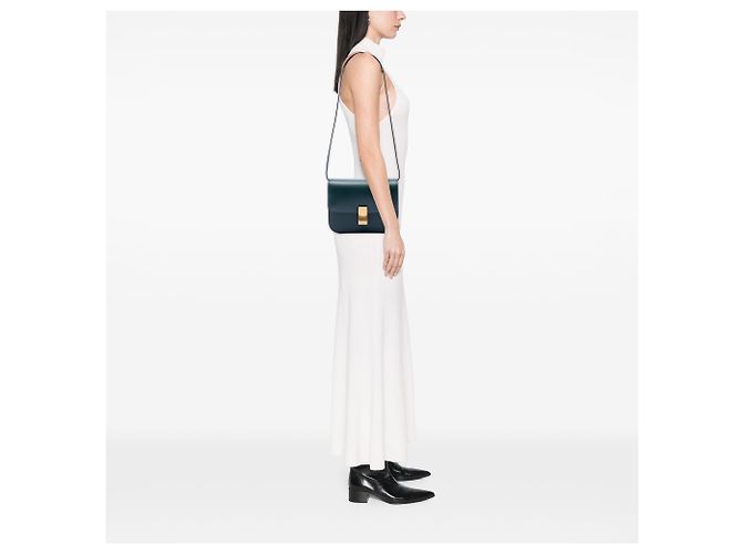 Céline Celine Green Medium Calfskin Classic Box Verde Verde scuro - vista 6