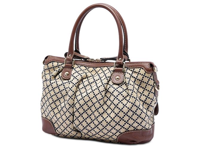 Borsa Sukey in tela beige Diamante Gucci - vista 2