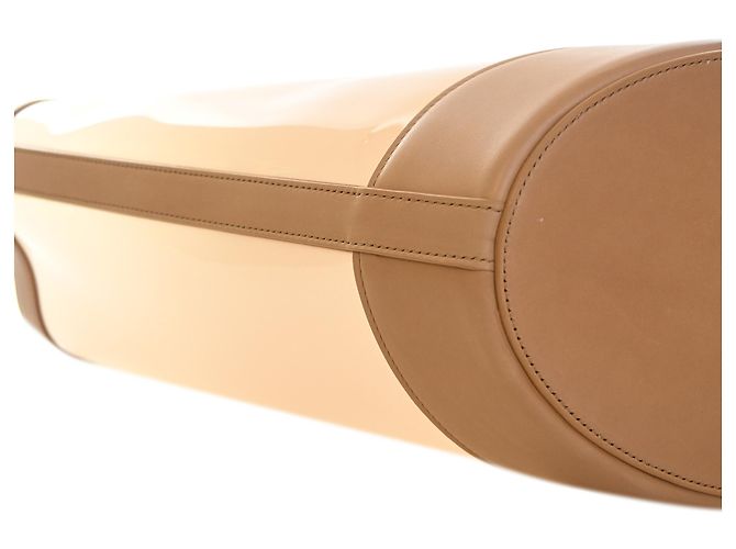 Saint Laurent Panier Tote aus PVC und Kalbsleder in Beige, Größe Medium - Ansicht 5