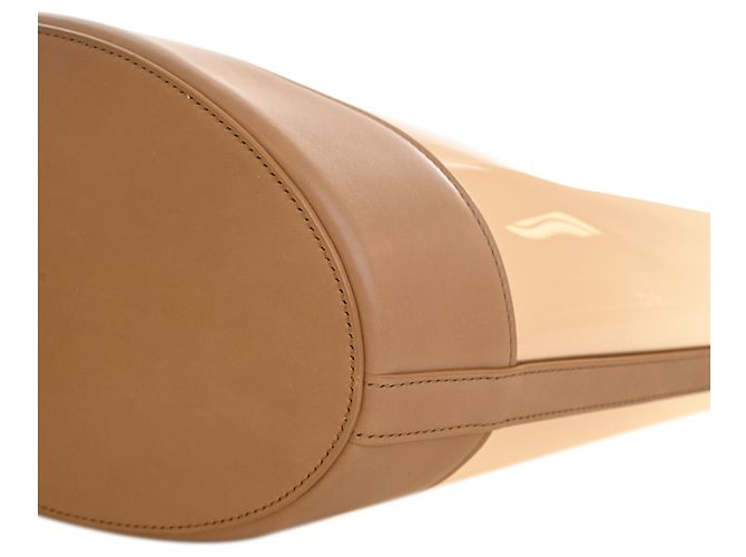 Saint Laurent Panier Tote aus PVC und Kalbsleder in Beige, Größe Medium - Ansicht 6