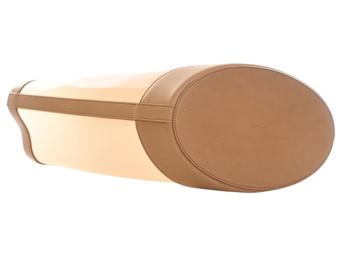 Saint Laurent Panier Tote aus PVC und Kalbsleder in Beige, Größe Medium - Ansicht 7