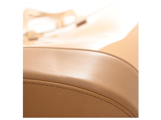 Saint Laurent Panier Tote aus PVC und Kalbsleder in Beige, Größe Medium - Ansicht 9