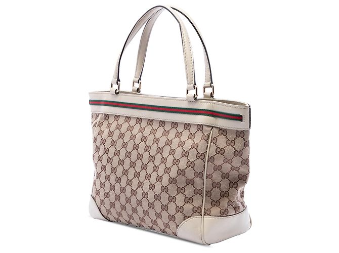 Gucci Mayfair Tote aus beigem GG Canvas - Ansicht 2