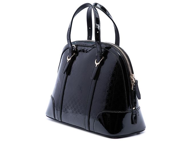 Gucci Black Small Microguccissima Patent Nice Satchel Nero - vista 2