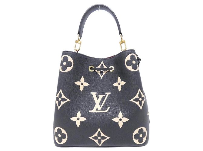 Néonoé Borsa a tracolla Louis Vuitton Bicolor Monogram Empreinte Neo Noe MM M45497 Nero Beige - vista 2