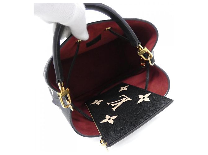 Néonoé Borsa a tracolla Louis Vuitton Bicolor Monogram Empreinte Neo Noe MM M45497 Nero Beige - vista 6