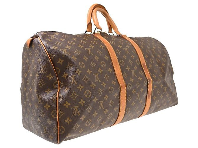 Louis Vuitton Keepall Canvas 55 Marrone - vista 2