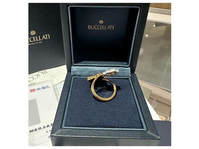 Buccellati Opera Tulle Enamel Ring White Red Golden - view 3
